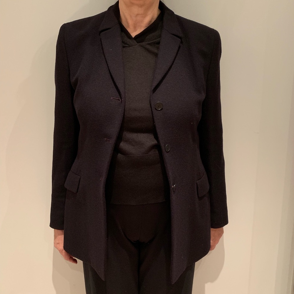 Calvin Klein eggplant wool three piece suit